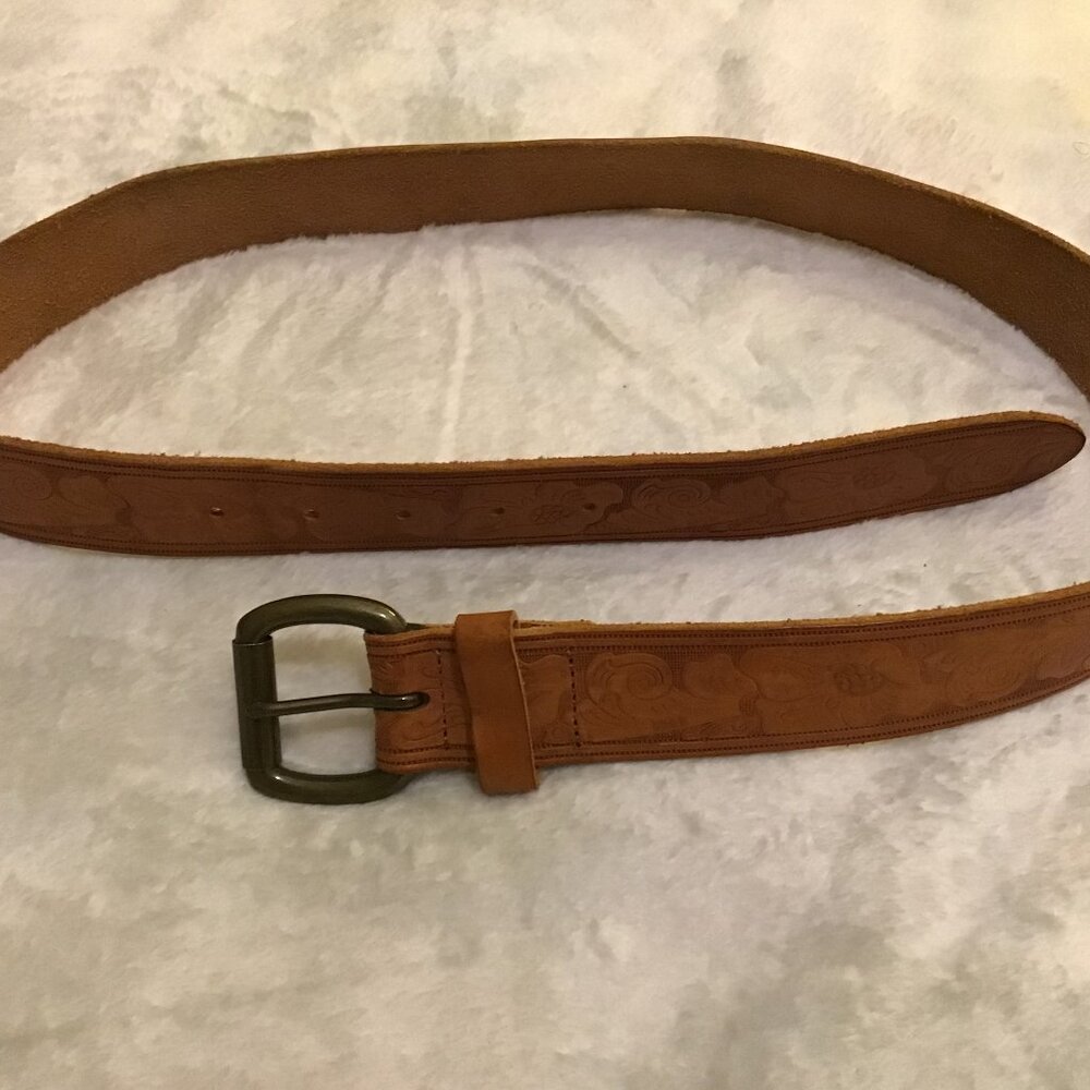 Brown leather belt